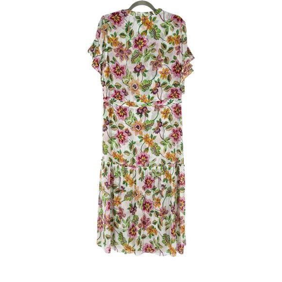 NWT Misa Los Angeles Ranjana Floral Cinch Waist Midi Dress - Picture 3 of 12